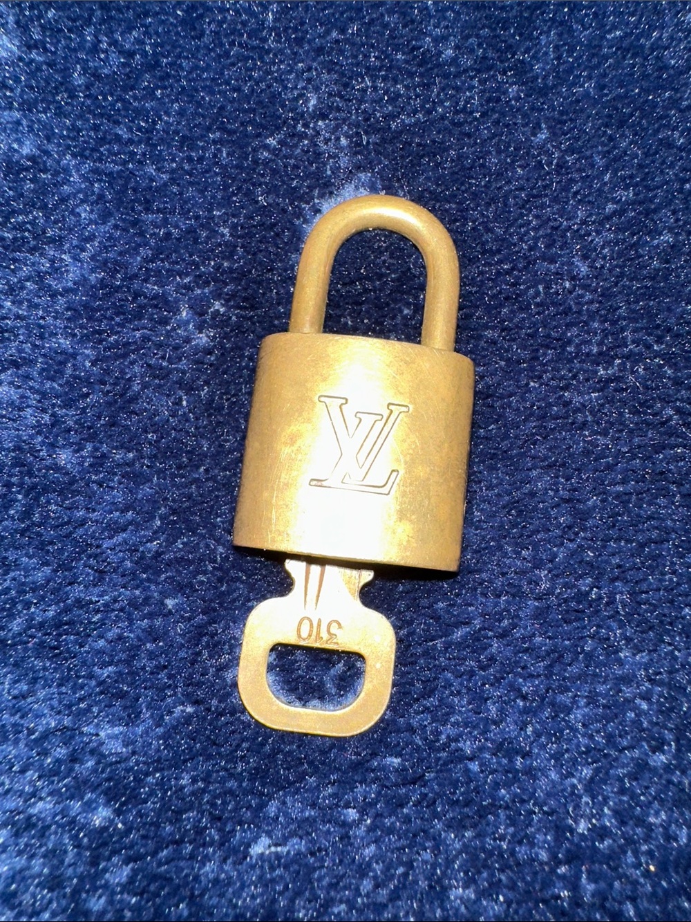 Louis Vuitton Gold Padlock and Key Accessory #310
